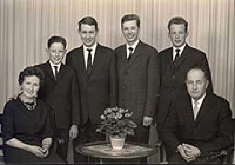 Isodor (center right) grew up with three brothers on a farm in Switzerland, close to Lucerne (1963 Family Photo)