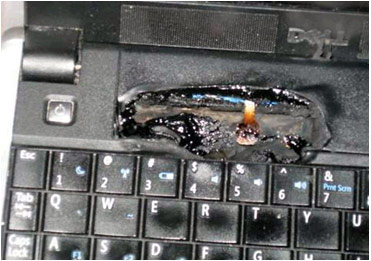 Li-ion battery suspected to have destroyed the laptop